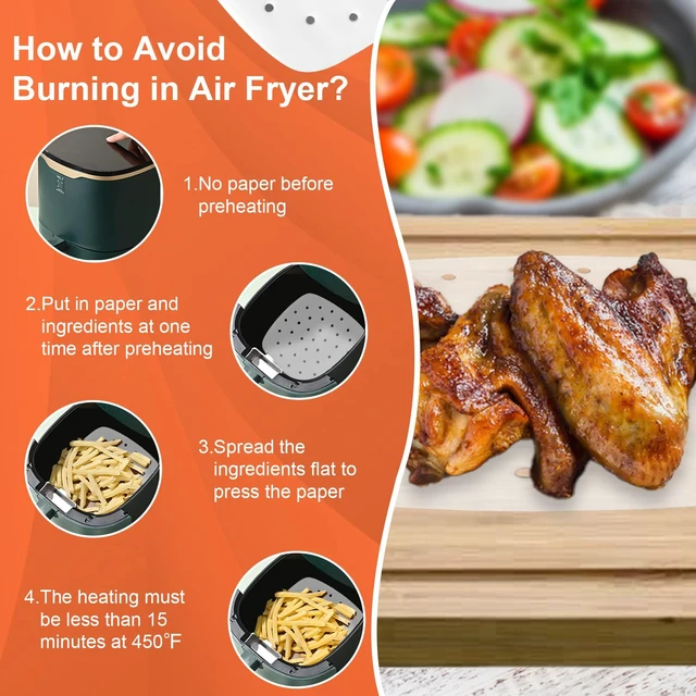 Alt view image 5 of 6 - 10Inch 100Pcs Air Fryer Parchment Paper Liners