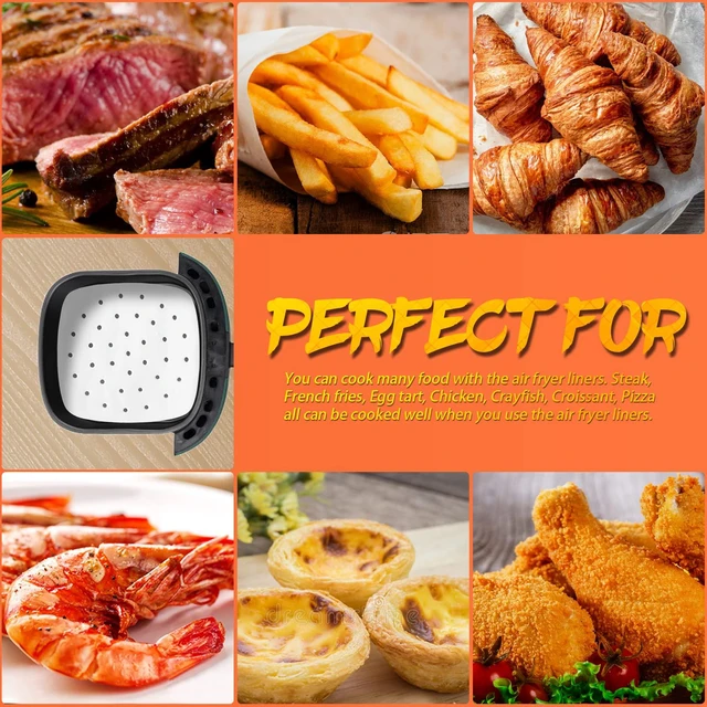 Alt view image 3 of 6 - 10Inch 100Pcs Air Fryer Parchment Paper Liners