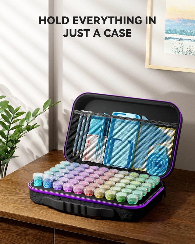 Alt view image 3 of 6 - ARTDOT 60 Slots Portable Bead Storage Box for Diamond Painting Accessories and Tools