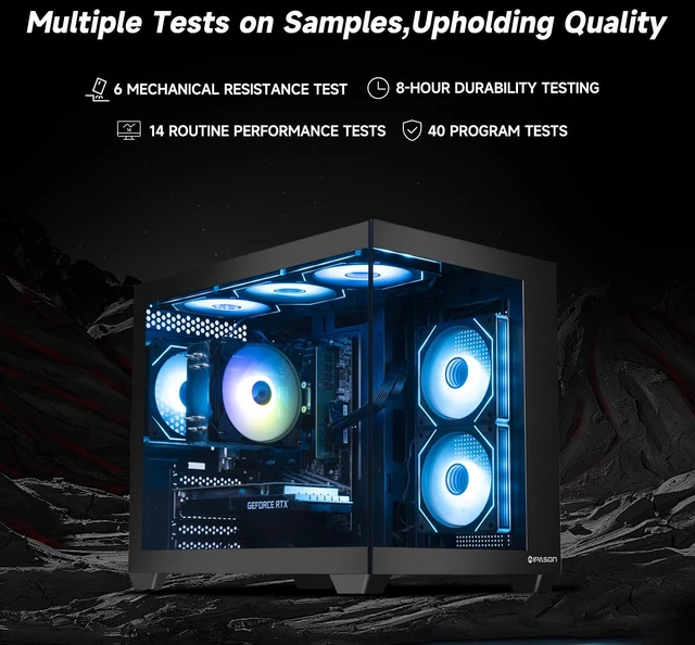Alt view image 3 of 7 - IPASON Ryvex-Gaming Desktop PC , Ryzen7 5700X, Geforce RTX5060Ti,16GB DDR4, 1TB NVMe SSD, 550W PSU, Wi-Fi,ARGB Fans , Windows 11 Home 64-bit ,Prebuilt Gaming Pc New compute