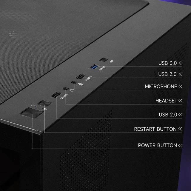 Alt view image 6 of 7 - IPASON Prebuilt Gaming Desktop PC, Ryzen 7 5700X,NVIDIA RTX 5060 Ti,16GB DDR4 RAM, 1TB NVMe SSD, 550W PSU, Liquid Cooler, Wi-Fi, RGB Fans, Windows 11
