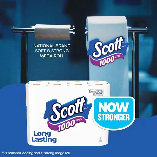 Alt view image 5 of 6 - Scott 1000 Toilet Paper, 12 Rolls, 1,000 Sheets per Roll