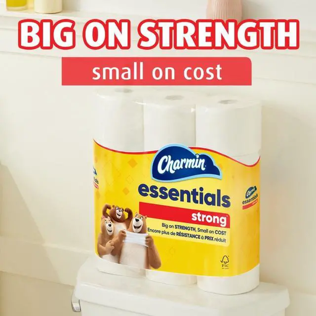 Alt view image 5 of 7 - Charmin Essentials Strong Toilet Paper 12 Mega Rolls, 429 Sheets Per Roll