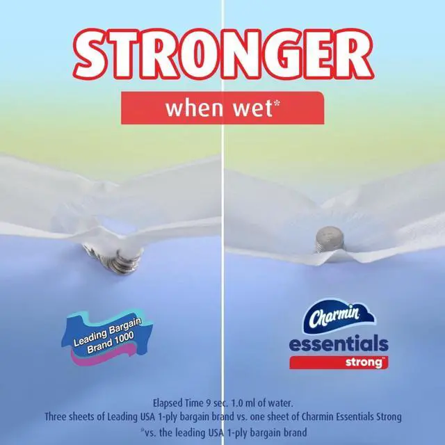 Alt view image 2 of 7 - Charmin Essentials Strong Toilet Paper 12 Mega Rolls, 429 Sheets Per Roll