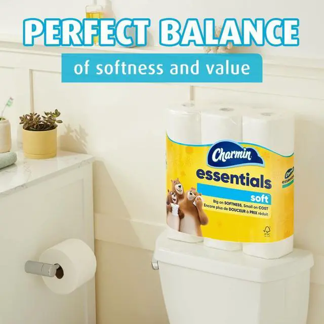 Alt view image 4 of 7 - Charmin Essentials Soft Toilet Paper 12 Mega Rolls, 330 Sheets Per Roll