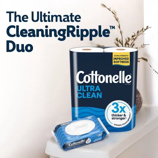 Alt view image 5 of 7 - Cottonelle Ultra Clean Toilet Paper, Strong Toilet Tissue, 12 Mega Rolls