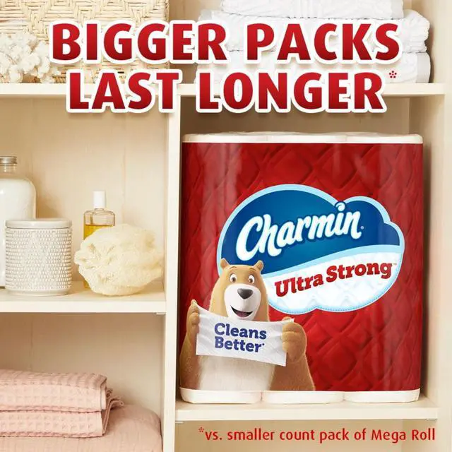 Alt view image 2 of 7 - Charmin Ultra Strong Toilet Paper 6 Mega Rolls, 220 Sheets Per Roll