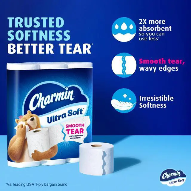 Alt view image 3 of 7 - Charmin Toilet Paper Ultra Soft, 6 Mega Rolls
