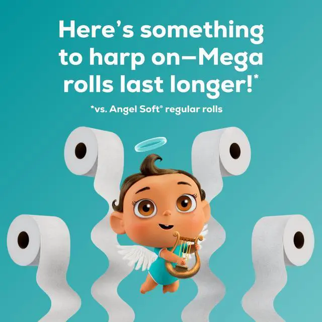 Alt view image 2 of 7 - Angel Soft 2-Ply Toilet Paper, 12 Mega Rolls, 320 Sheets per Roll