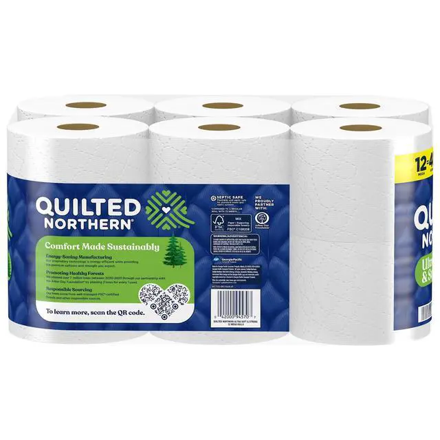 Alt view image 5 of 7 - Quilted Northern Ultra Soft & Strong 2-Ply Toilet Paper, 12 Mega Rolls, 295 Sheets per Roll