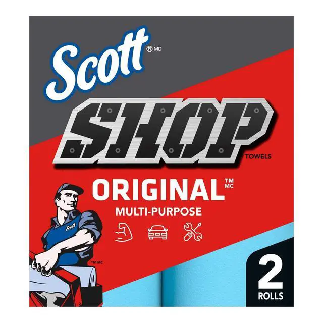 Alt view image 2 of 7 - Scott Multi-Purpose, Shop Towel, 2 Rolls, 55 Sheets Per Roll (110 Total Sheets)
