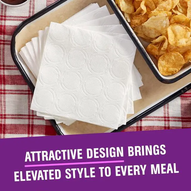 Alt view image 4 of 7 - Vanity Fair Extra Absorbent 6.4 in x 6.45 in 2-Ply White Napkins (80 Count), Ideal For Daily Meals And Casual Parties