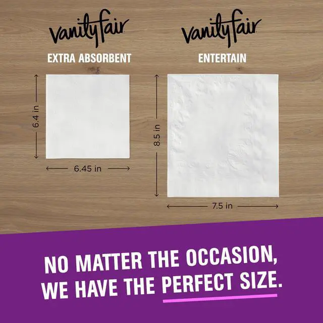 Alt view image 3 of 7 - Vanity Fair Extra Absorbent 6.4 in x 6.45 in 2-Ply White Napkins (80 Count), Ideal For Daily Meals And Casual Parties