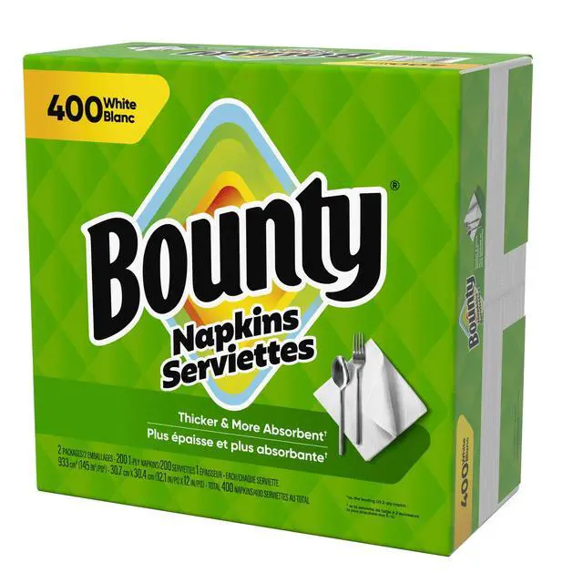 Alt view image 6 of 7 - Bounty Everyday Disposable Paper Napkins, White, 400 Count Napkins, Reliable Absorbency For Household Spills And Meals