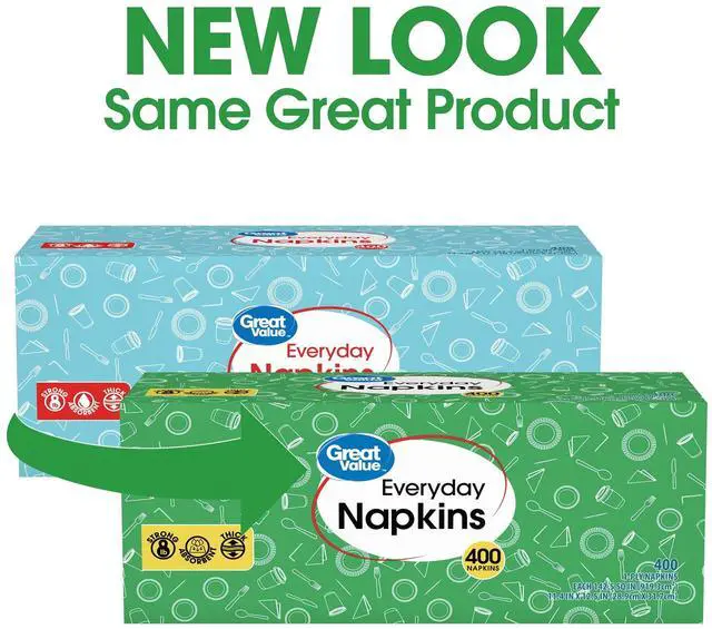 Alt view image 3 of 7 - Great Value Everyday Paper Napkins, White, 400 Count, 1-Ply Disposable, Lightweight And Convenient For Daily Family Dining