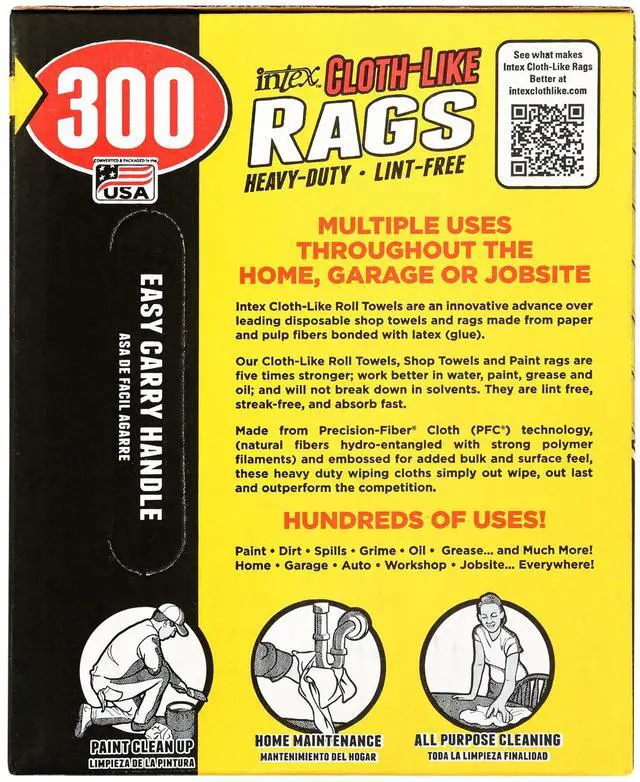 Alt view image 7 of 7 - Intex Nw-00454-75 Cloth-Like Wiping Rags, Fiber Blend, Tear Resistant And Lint-Free During Wiping