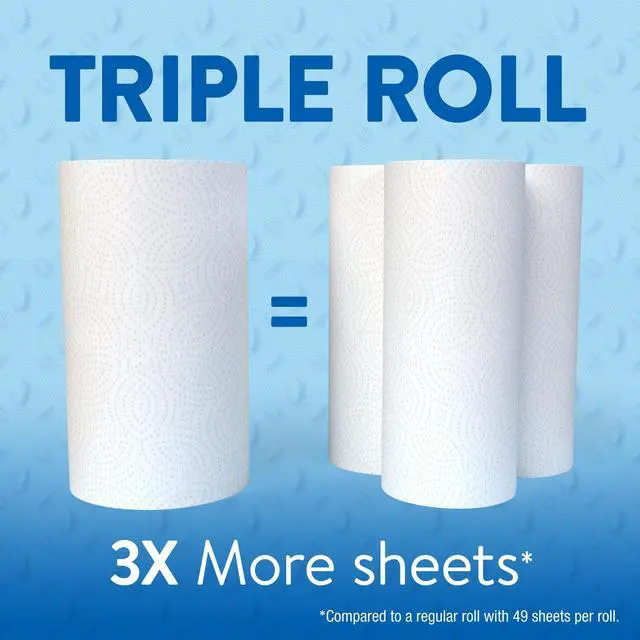 Alt view image 5 of 7 - Great Value Everyday Strong Paper Towels, 3 Triple Rolls, Versatile For Kitchen, Dining And General Household Cleaning
