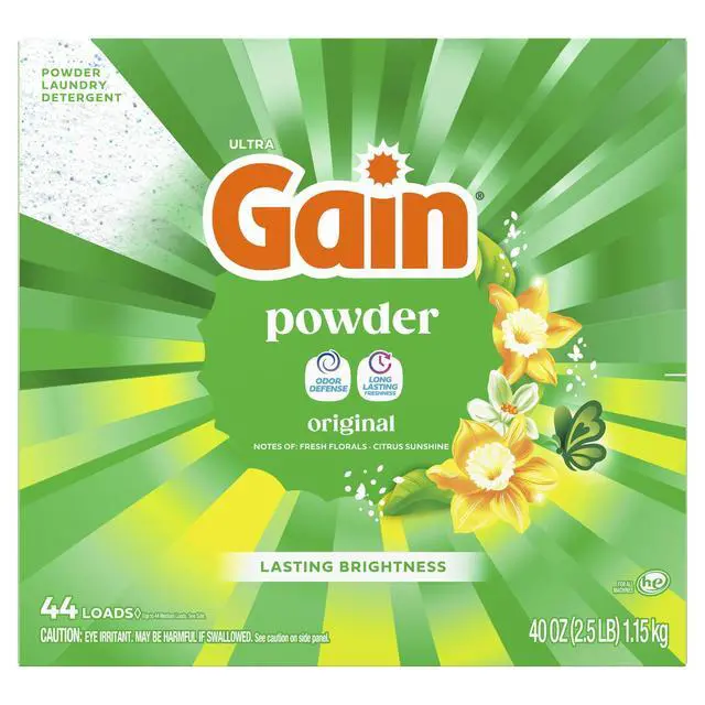 Alt view image 6 of 7 - Gain Powder Laundry Detergent, Original Scent, 40 oz, 44 Loads, Powerful Stain Removal And Long-Lasting Fresh Fragrance
