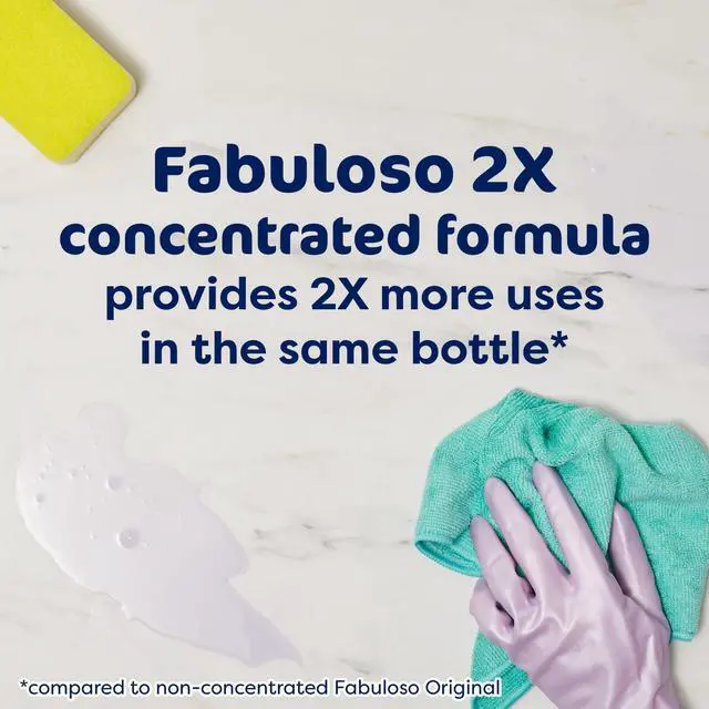 Alt view image 2 of 7 - Fabuloso 2X Multi-Purpose Cleaner, No Rinse Floor Cleaner, Lavender Scent, 128 fl oz, Works On Tile, Wood And Multiple Hard Surfaces