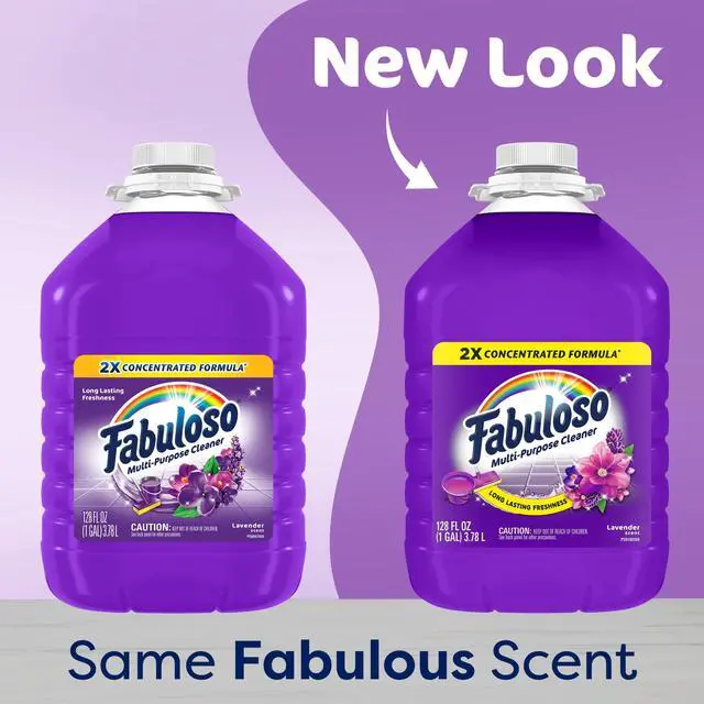 Alt view image 4 of 7 - Fabuloso 2X Multi-Purpose Cleaner, No Rinse Floor Cleaner, Lavender Scent, 128 fl oz, Works On Tile, Wood And Multiple Hard Surfaces