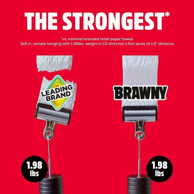 Alt view image 3 of 7 - Brawny Tear-A-Square 3-Ply Paper Towels, 2 Triple Rolls, 114 Sheets per Roll, Customizable Sheet Sizes Help Reduce Waste