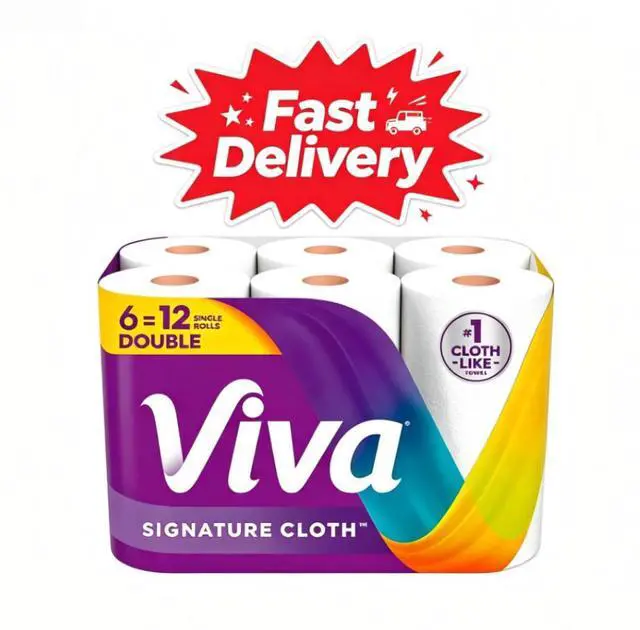 Main image of Viva Signature Cloth Paper Towels, 6 Double Rolls, 86 Sheets per Roll, Flexible And Durable For Kitchen And Household Tasks