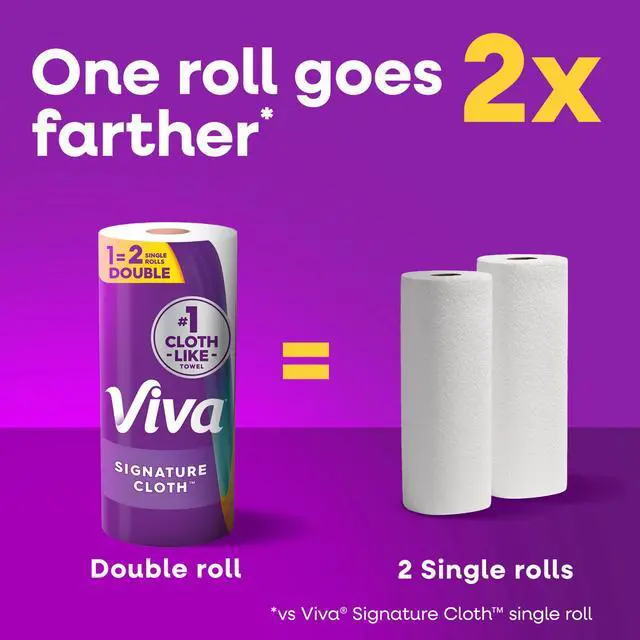 Alt view image 3 of 7 - Viva Signature Cloth Paper Towels, 6 Double Rolls, 86 Sheets per Roll, Flexible And Durable For Kitchen And Household Tasks