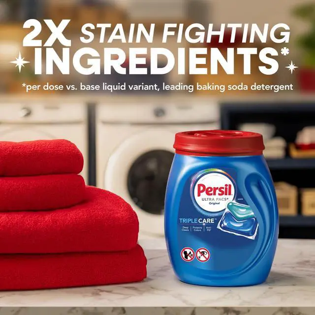 Alt view image 7 of 7 - Persil Ultra Pacs Deep Clean Laundry Detergent, Original, 42 Count, Breaks Down Tough Stains On All Types Of Fabrics