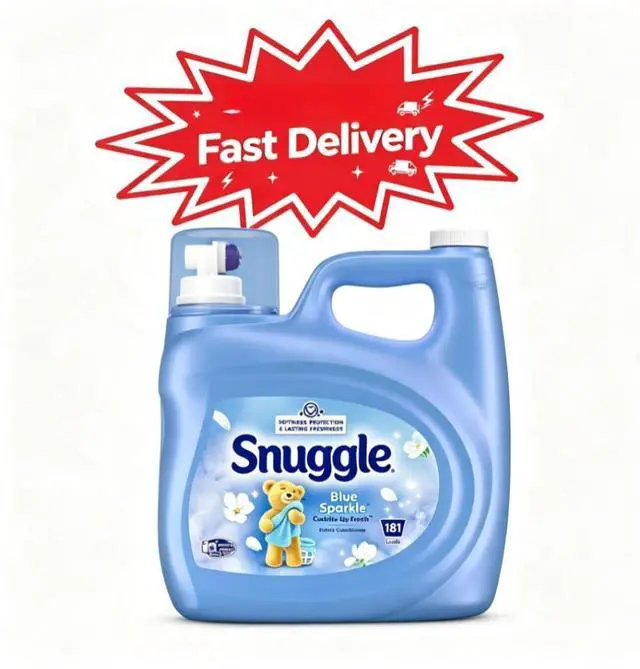 Main image of Snuggle Liquid Fabric Softener, Cuddle-Up Fresh Blue Sparkle, 123.1 oz, 181 Loads, Helps Minimize Wrinkles For Easier Ironing