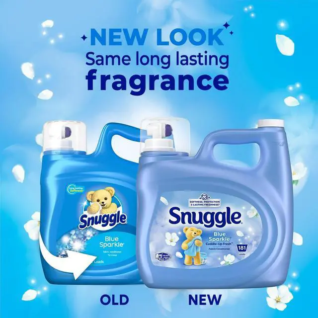 Alt view image 3 of 7 - Snuggle Liquid Fabric Softener, Cuddle-Up Fresh Blue Sparkle, 123.1 oz, 181 Loads, Helps Minimize Wrinkles For Easier Ironing