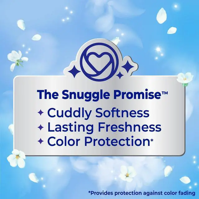Alt view image 2 of 7 - Snuggle Liquid Fabric Softener, Cuddle-Up Fresh Blue Sparkle, 123.1 oz, 181 Loads, Helps Minimize Wrinkles For Easier Ironing