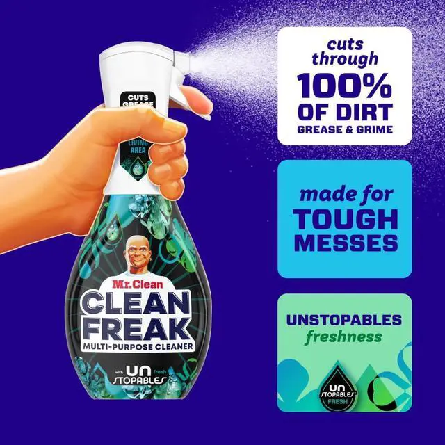 Alt view image 2 of 7 - Mr. Clean Clean Freak All Purpose Cleaner Spray, Multi-Surface Cleaning, Unstopables Scent, 16 fl oz, Safe for countertops, tiles and many hard household surfaces