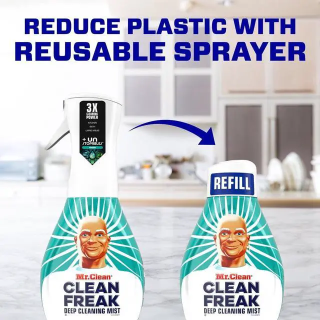 Alt view image 3 of 7 - Mr. Clean Clean Freak All Purpose Cleaner Spray, Multi-Surface Cleaning, Unstopables Scent, 16 fl oz, Safe for countertops, tiles and many hard household surfaces