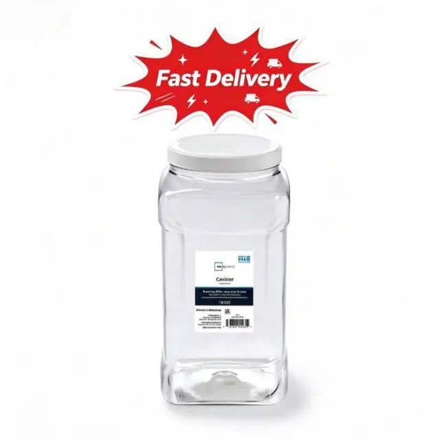 Main image of (2 pack) Mainstays 4-Quart Clear Plastic Canister with White Twist-Top Lid (1 Each) 5.83" x 5.16" x 10.20", Well Suited to Pantry Organization and Food Storage, Secure twist lid helps lock in freshnes