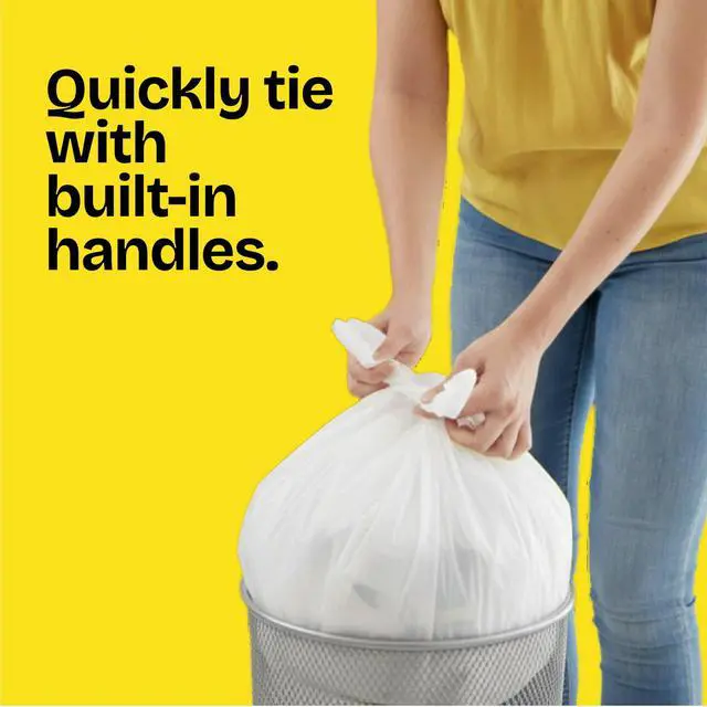 Alt view image 4 of 7 - Glad Quick-Tie 4-Gallon Small Trash Bags, Gain Original Scent, 20 Bags, 2 Pack, Sturdy construction resists rips and messy leaks during use