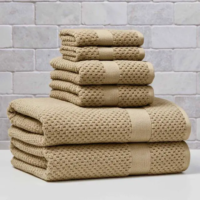 Alt view image 6 of 6 - (2 pack) Better Homes & Gardens Signature Soft Cotton Popcorn Textured Washcloth, Almond Biscuit, Premium soft material delivers comfortable touch against skin
