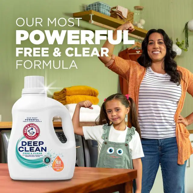 Alt view image 3 of 7 - ARM & HAMMER Deep Clean Free & Clear Liquid Laundry Detergent, 75 Fl oz, 50 Loads, Fragrance-Free Formula Gentle For Sensitive Skin
