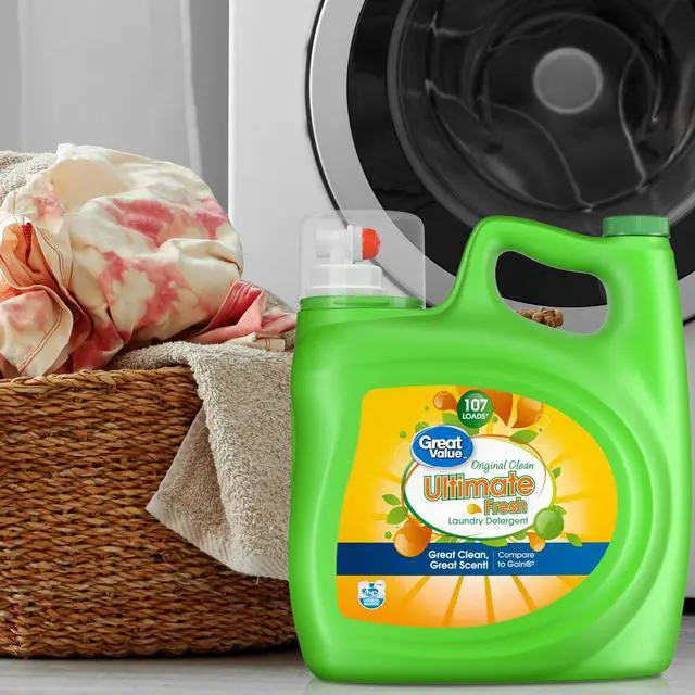 Alt view image 2 of 7 - Great Value Ultimate Fresh Laundry Detergent, Original Clean, 154 fl oz, 107 Loads, Powerful formula lifts everyday stains on all washable garments