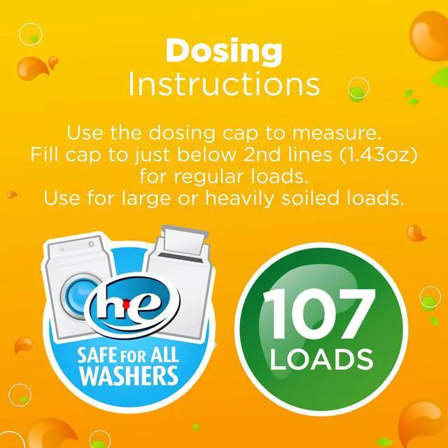 Alt view image 5 of 7 - Great Value Ultimate Fresh Laundry Detergent, Original Clean, 154 fl oz, 107 Loads, Powerful formula lifts everyday stains on all washable garments