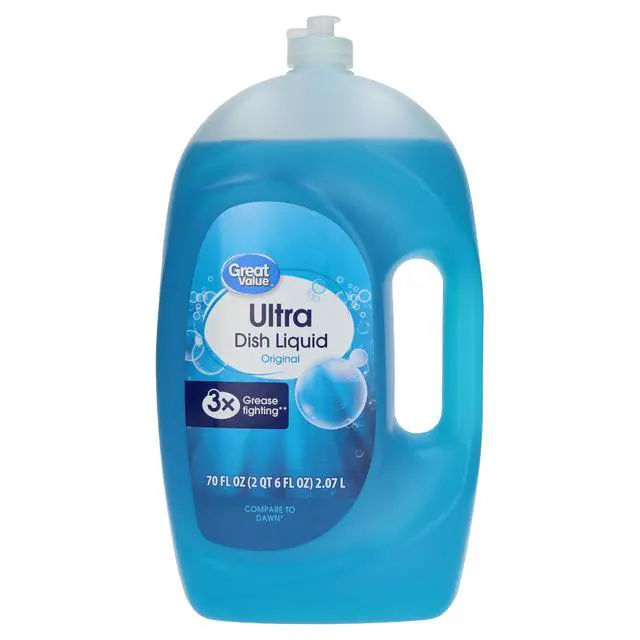Alt view image 3 of 6 - Great Value Ultra Original Dish Liquid, 70 fl oz, Gentle formula safe for all cookware and tableware