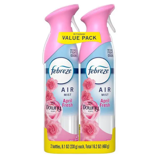 Alt view image 7 of 7 - Febreze Air Mist Air Freshener Spray, Downy April Fresh, 8.1oz, 2 Count, Fine mist evenly spreads scent without leaving sticky residues