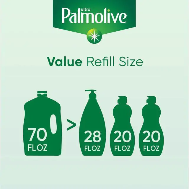 Alt view image 7 of 7 - Palmolive Ultra Oxy Liquid Dish Soap, Grease Cutting, 70 fl oz EZ-Pour Refill Bottle, Ergonomic easy-pour design prevents spills during refilling