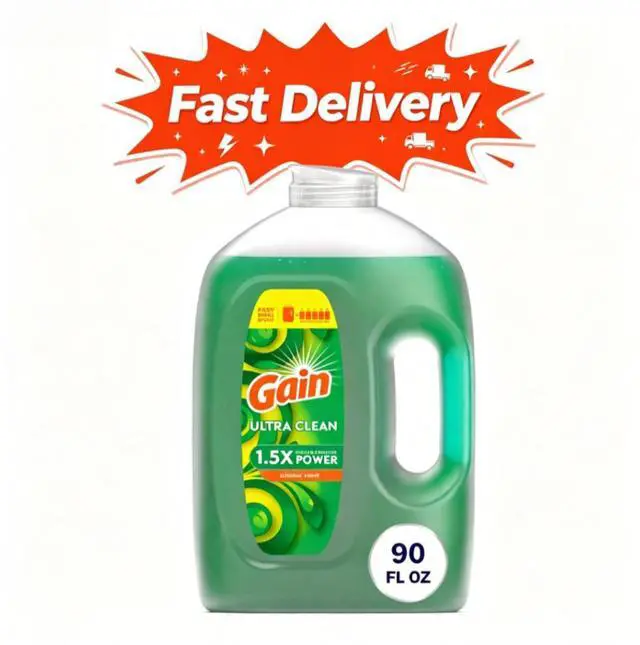 Main image of Gain Ultra Dishwashing Liquid Dish Soap, Original Scent, 90.0 fl oz, Powerful cleaning formula effortlessly cuts through kitchen grease