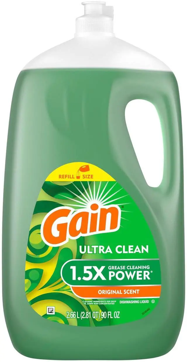 Alt view image 2 of 7 - Gain Ultra Dishwashing Liquid Dish Soap, Original Scent, 90.0 fl oz, Powerful cleaning formula effortlessly cuts through kitchen grease