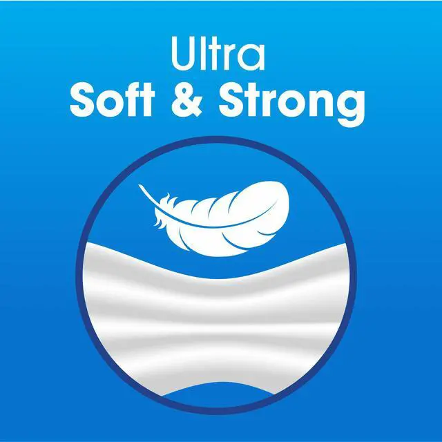 Alt view image 4 of 7 - Great Value Ultra Soft Toilet Paper, 12 Mega Rolls, Compare to Charmin® Ultra Soft, Luxuriously soft surface offers gentle comfort to skin