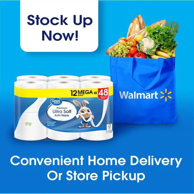 Alt view image 7 of 7 - Great Value Ultra Soft Toilet Paper, 12 Mega Rolls, Compare to Charmin® Ultra Soft, Luxuriously soft surface offers gentle comfort to skin