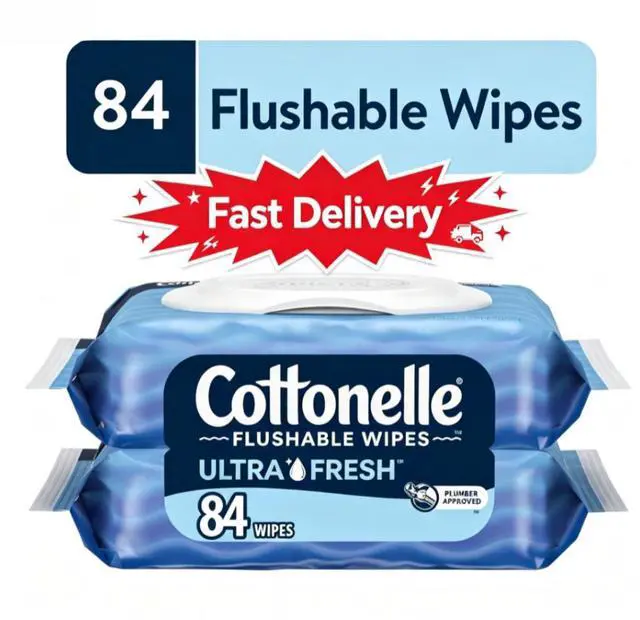 Main image of Cottonelle Ultra Fresh Flushable Wet Wipes, 2 Flip-Top Packs