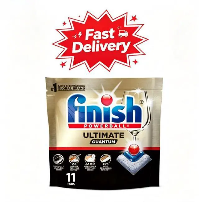 Main image of Finish Ultimate Quantum Dishwasher Pods, Dishwasher Detergent Dish Soap, 50% More Cleaning Power, 11 Count, Pre-portioned pods for easy and mess-free use
