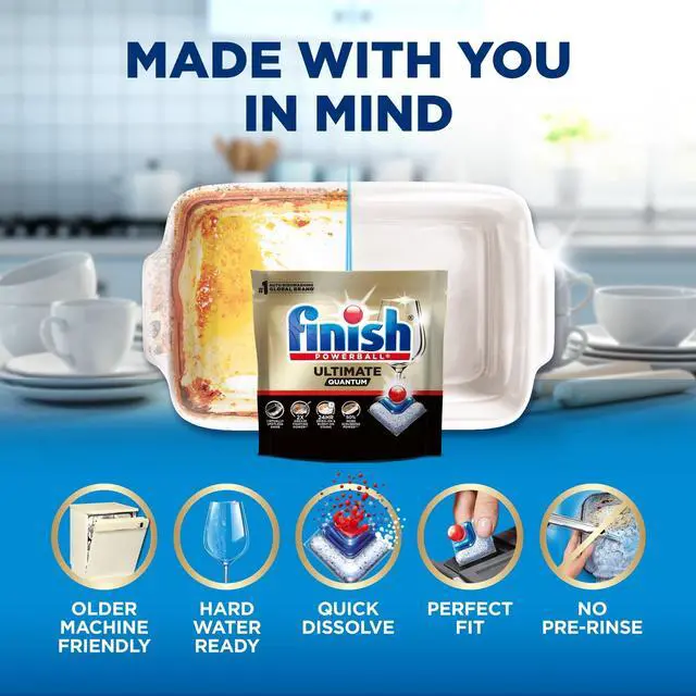 Alt view image 2 of 7 - Finish Ultimate Quantum Dishwasher Pods, Dishwasher Detergent Dish Soap, 50% More Cleaning Power, 11 Count, Pre-portioned pods for easy and mess-free use