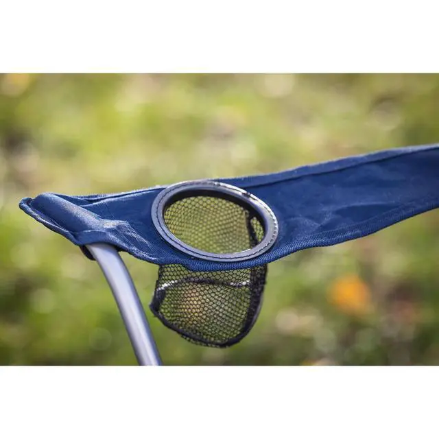 Alt view image 7 of 7 - Ozark Trail Quad Folding Camp Chair with Cup Holder, Dark Blue, Foldable lightweight design for easy transport and storage